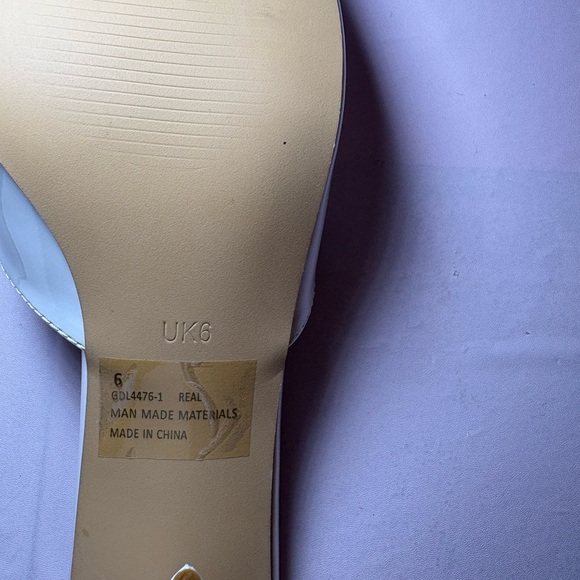 EGO White Open-Toe Mules with Gold Logo - Picture 7 of 7